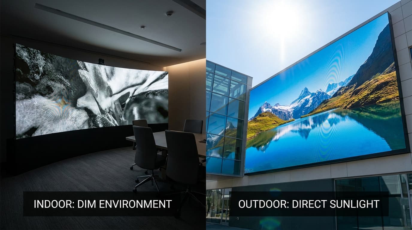 Helligkeit & Nits: Indoor vs. Outdoor